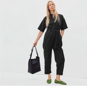 NWT Everlane The Fatigue Short-Sleeve Jumpsuit - Size 8 - Black